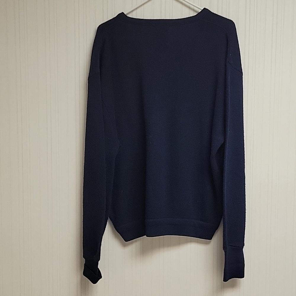 Lacoste Men's Dark Blue V-Neck Sweater, Sz XL Grandpa, Vintage - Picture 4 of 6